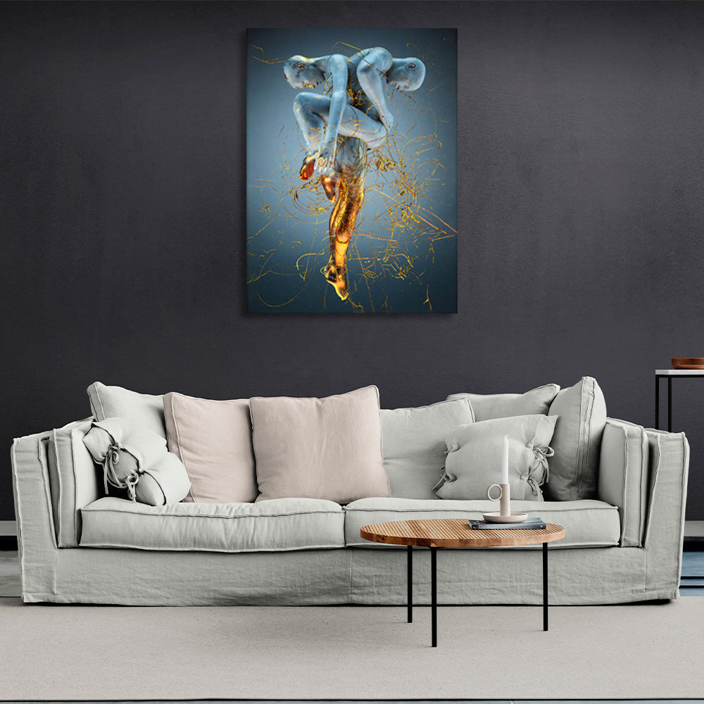 Abstraction of human figures Canvas Wall Art Print