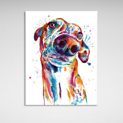 Beautiful doggie on a white background Canvas Wall Art Print