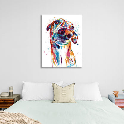 Beautiful doggie on a white background Canvas Wall Art Print