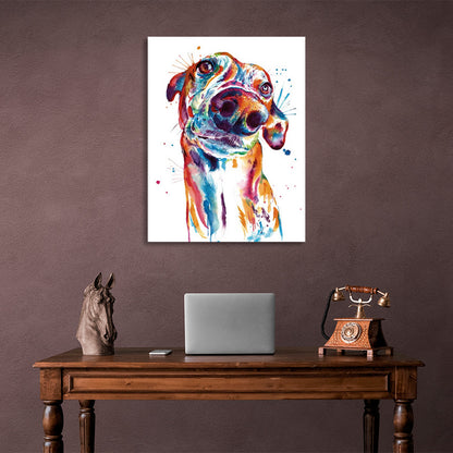 Beautiful doggie on a white background Canvas Wall Art Print