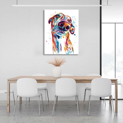 Beautiful doggie on a white background Canvas Wall Art Print