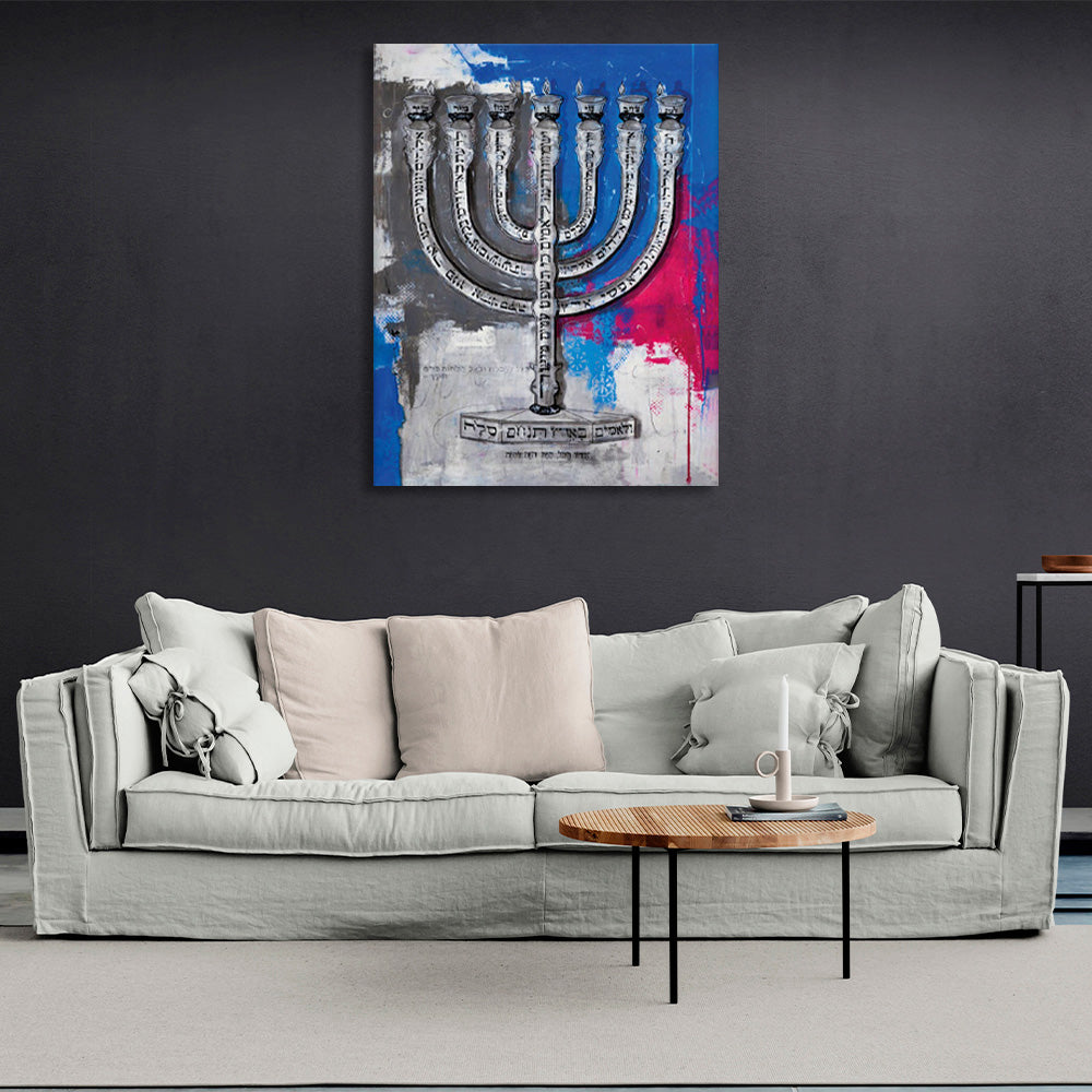 Menorah candles Canvas Wall Art Print