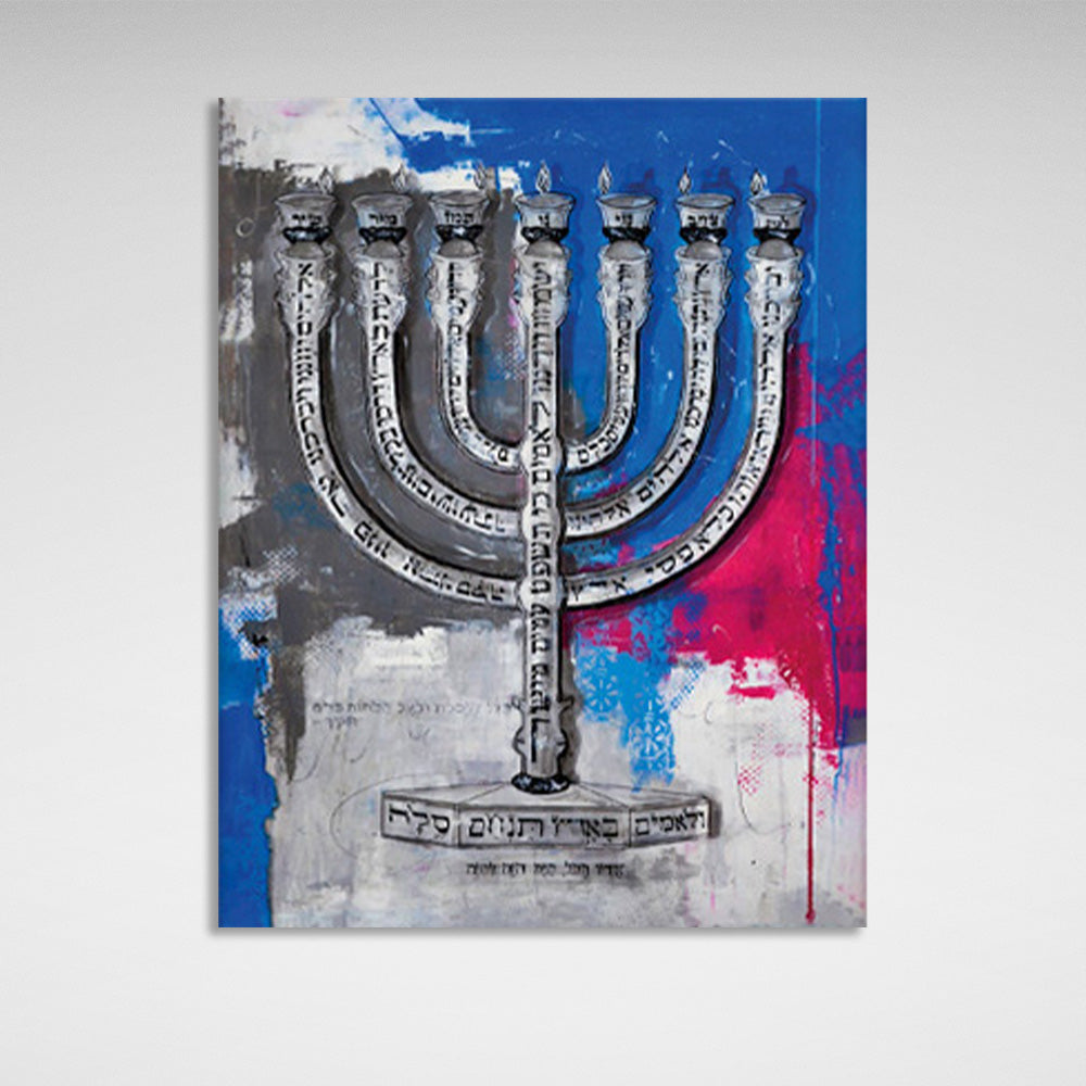 Menorah candles Canvas Wall Art Print