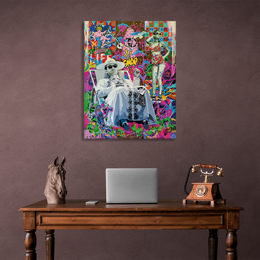 A man on vacation Canvas Wall Art Print