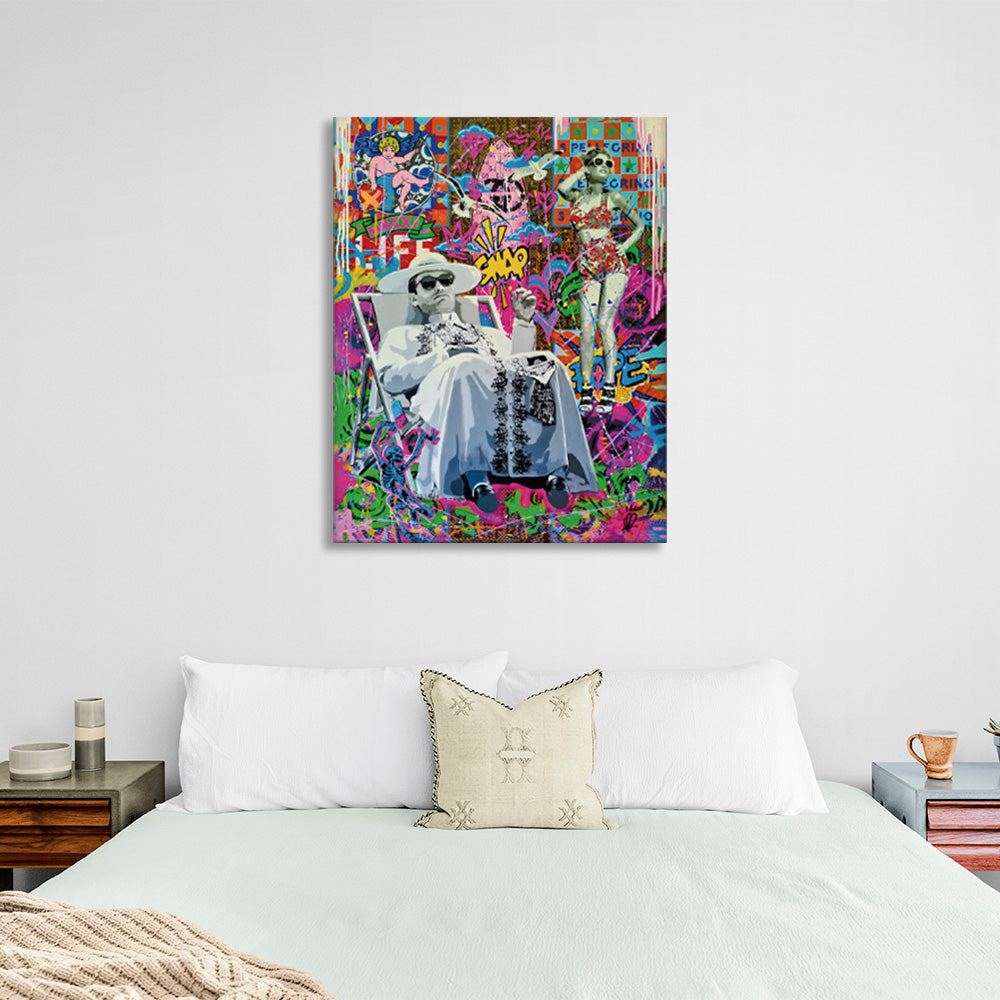 A man on vacation Canvas Wall Art Print