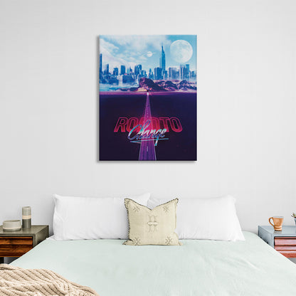 Road to the future Motivational Canvas Wall Art Print