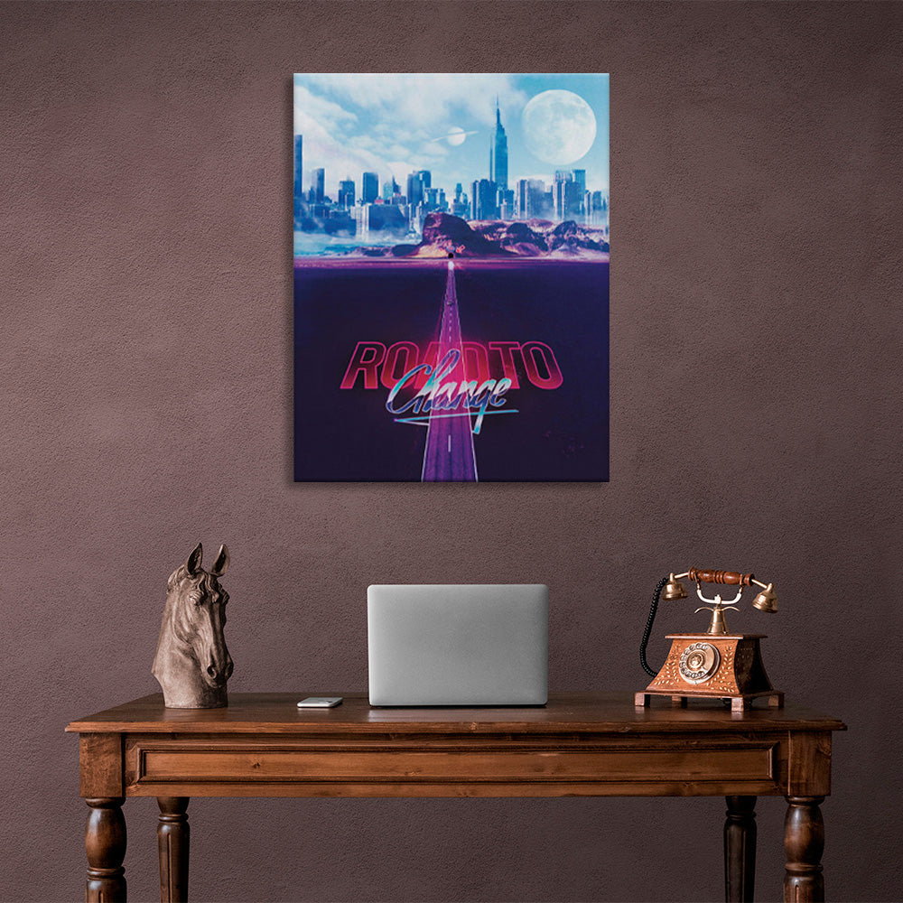 Road to the future Motivational Canvas Wall Art Print