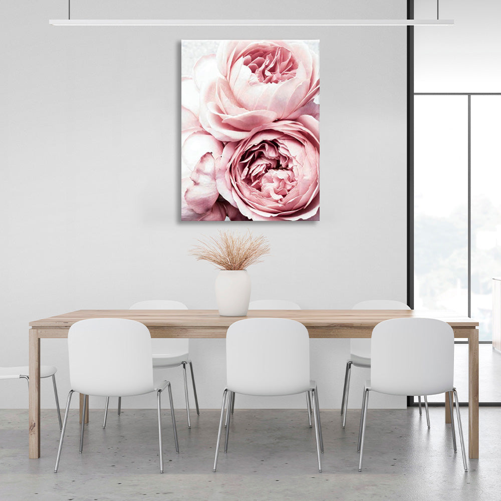 Pink roses Canvas Wall Art Print