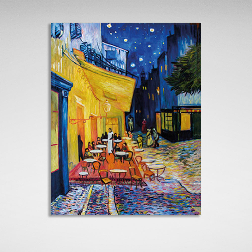 Cafe Vincent van Gogh's night terrace Reproduction Canvas Wall Art Print