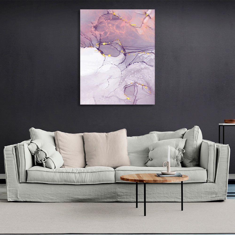 Light purple Abstraction Canvas Wall Art Print