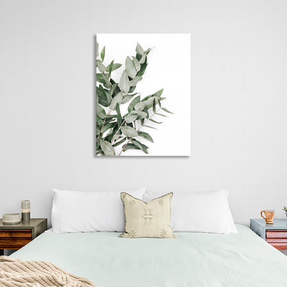 Vegetation on white background Canvas Wall Art Print