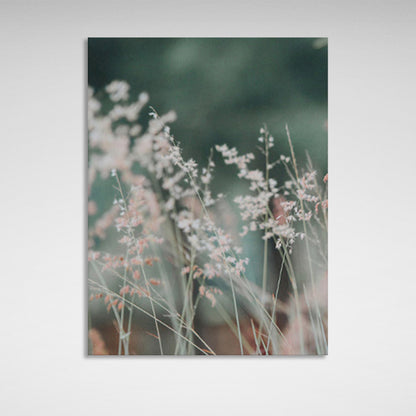 Vegetation on a turquoise background Canvas Wall Art Print