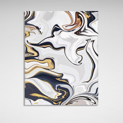 Gold white and dark color abstraction Abstraction Canvas Wall Art Print