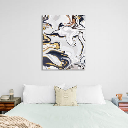 Gold white and dark color abstraction Abstraction Canvas Wall Art Print