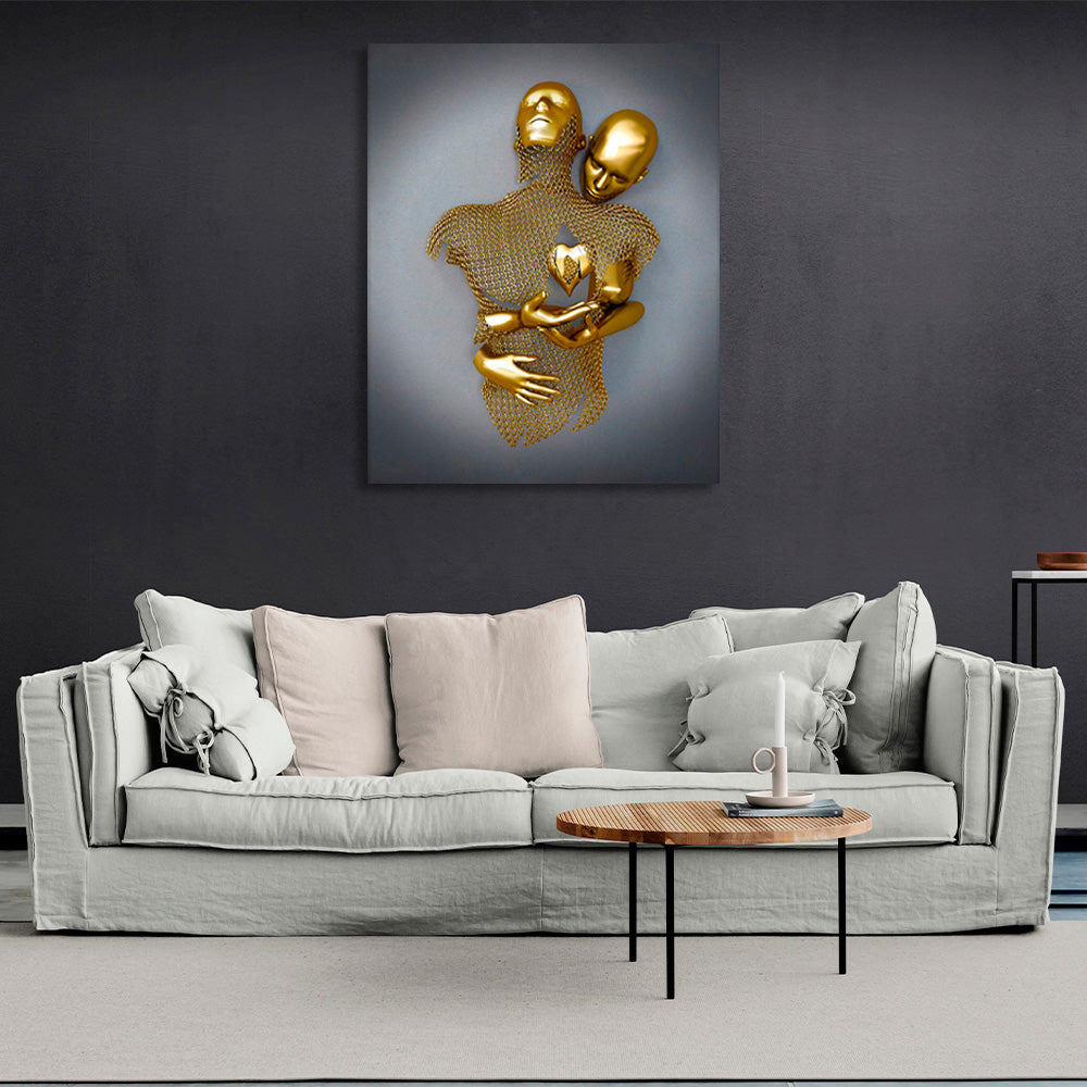 figures in gold color Canvas Wall Art Print