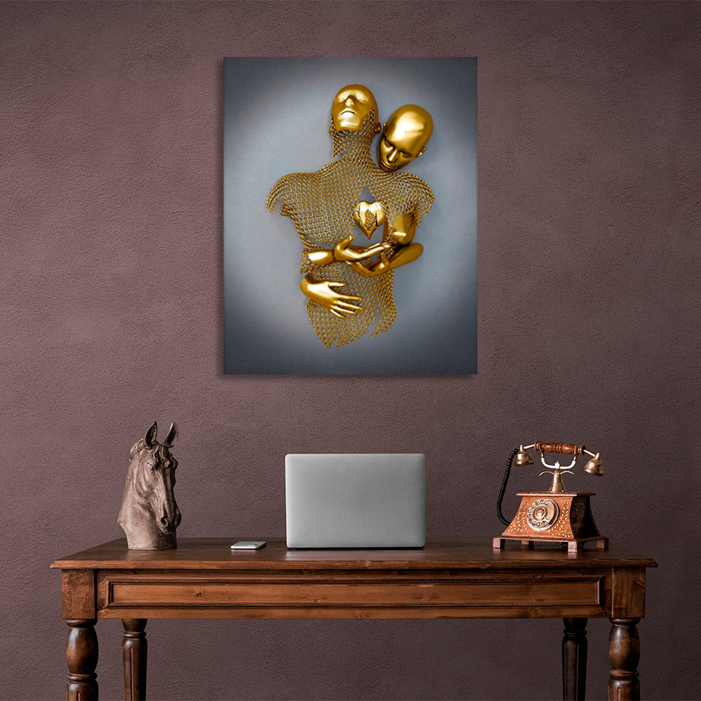 figures in gold color Canvas Wall Art Print