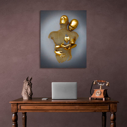 figures in gold color Canvas Wall Art Print