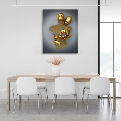 figures in gold color Canvas Wall Art Print