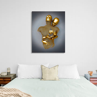 figures in gold color Canvas Wall Art Print