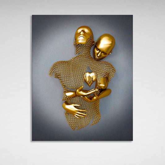 figures in gold color Canvas Wall Art Print