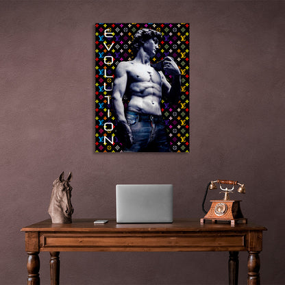 Greek figure with jeans Canvas Wall Art Print