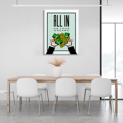 Hands money with the inscription Canvas Wall Art Print