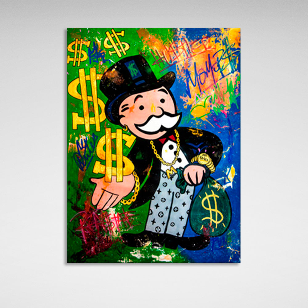 Alec and the money Canvas Wall Art Print