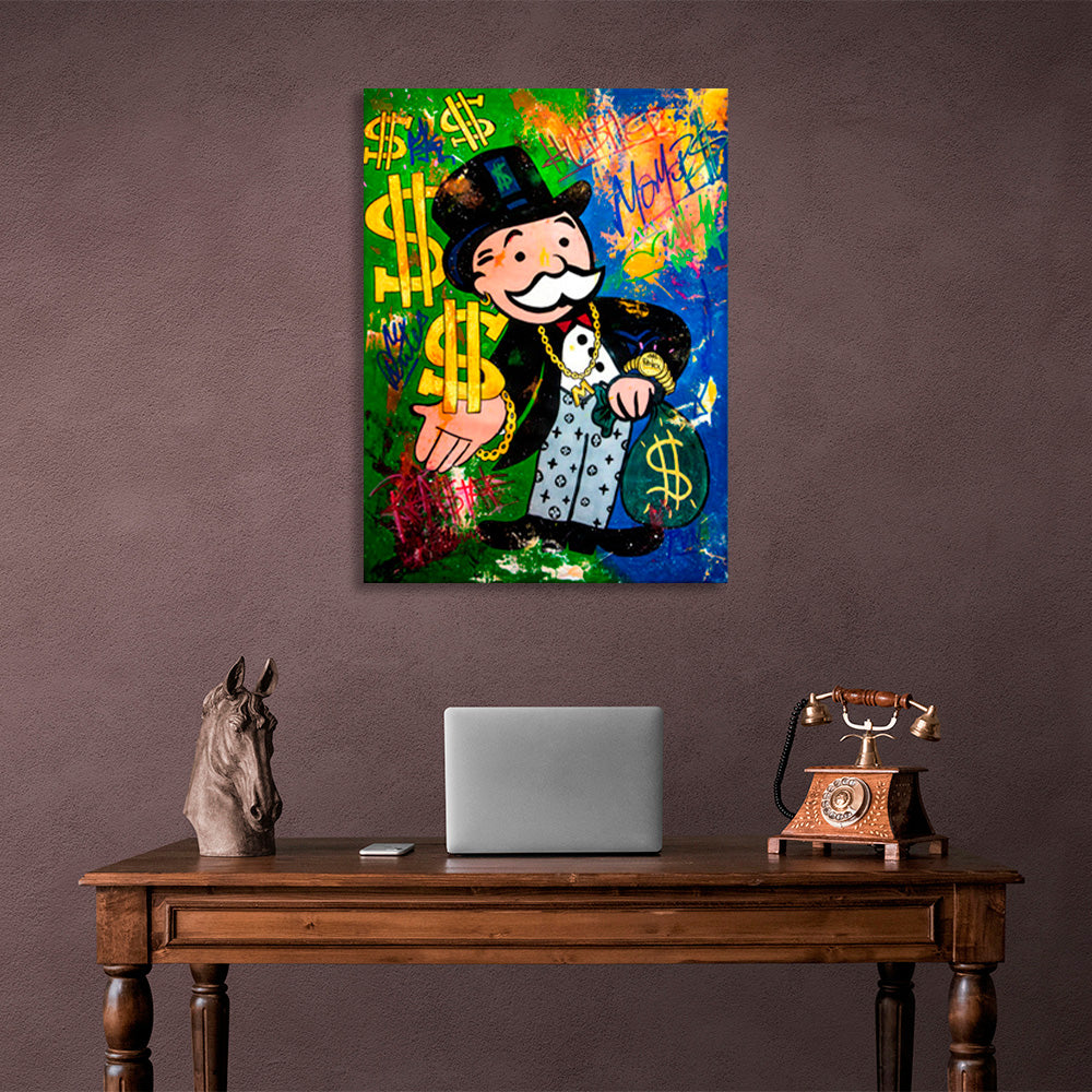 Alec and the money Canvas Wall Art Print