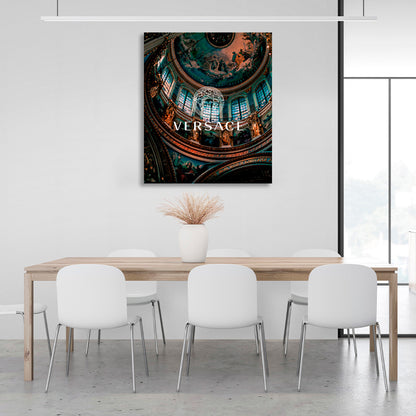 The temple with the inscription in the center of VERSACE Canvas Wall Art Print