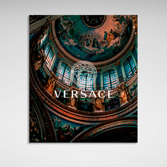 The temple with the inscription in the center of VERSACE Canvas Wall Art Print