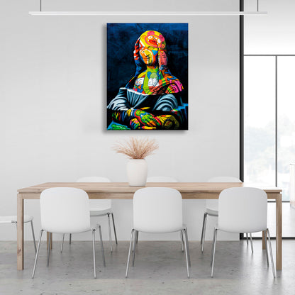 Sculpture on a blue background Canvas Wall Art Print