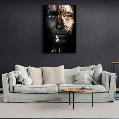 Gold makeup on a girl Canvas Wall Art Print