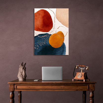 Bordeaux blue Abstraction Canvas Wall Art Print