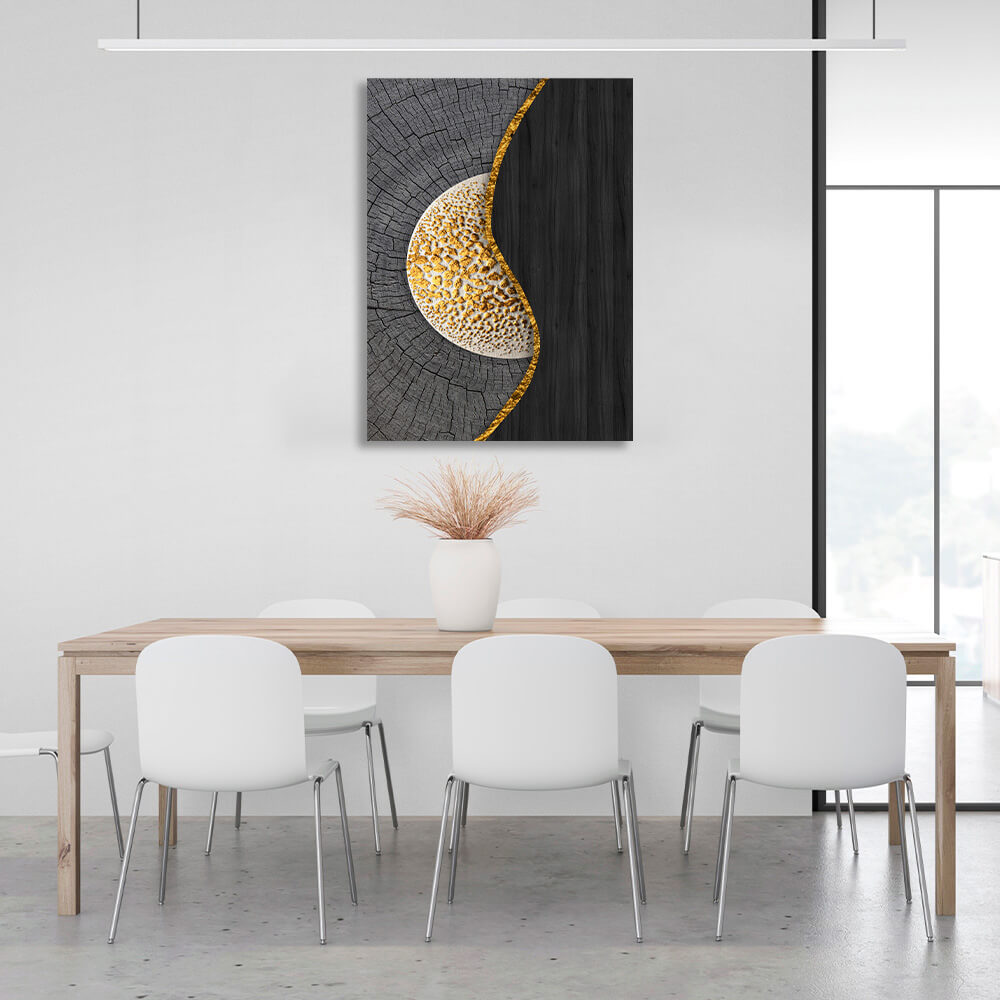 Gray-black Abstraction Canvas Wall Art Print