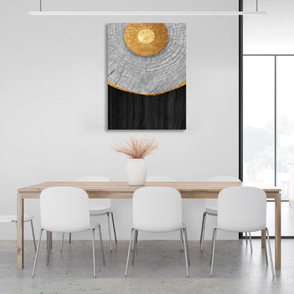 Dark blue abstract with yellow details Abstraction Canvas Wall Art Print