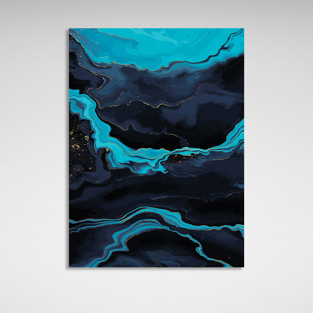 Abstraction navy-blue Abstraction Canvas Wall Art Print