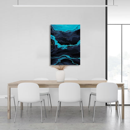 Abstraction navy-blue Abstraction Canvas Wall Art Print