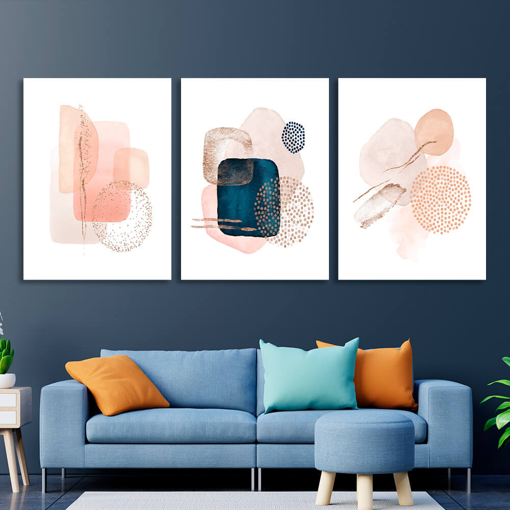 Modular powder abstract Multi Panel Canvas Wall Art Print