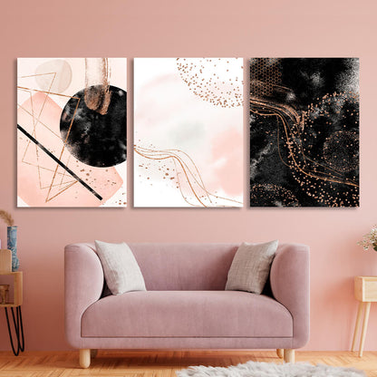 Modular black-powder abstract Multi Panel Canvas Wall Art Print