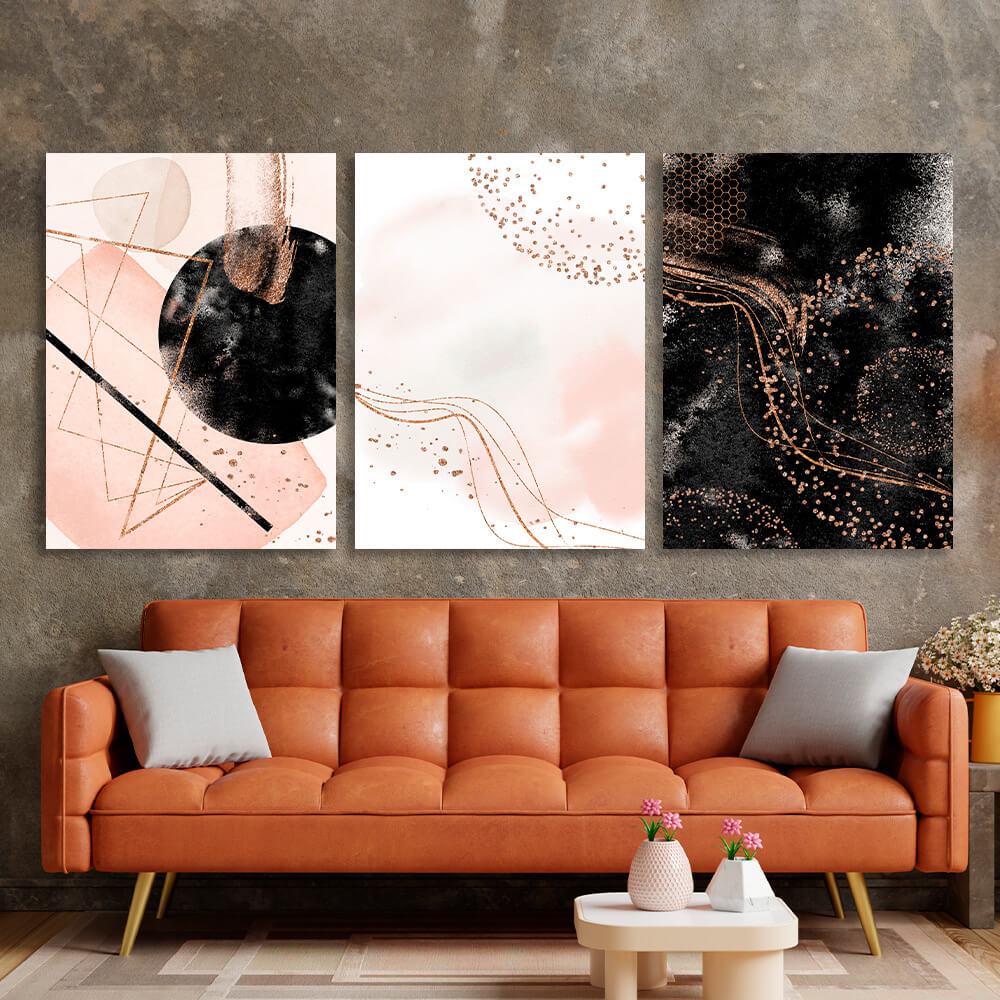 Modular black-powder abstract Multi Panel Canvas Wall Art Print