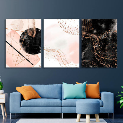 Modular black-powder abstract Multi Panel Canvas Wall Art Print