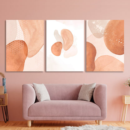 Modular beige abstract Multi Panel Canvas Wall Art Print