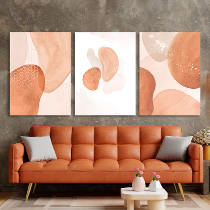 Modular beige abstract Multi Panel Canvas Wall Art Print