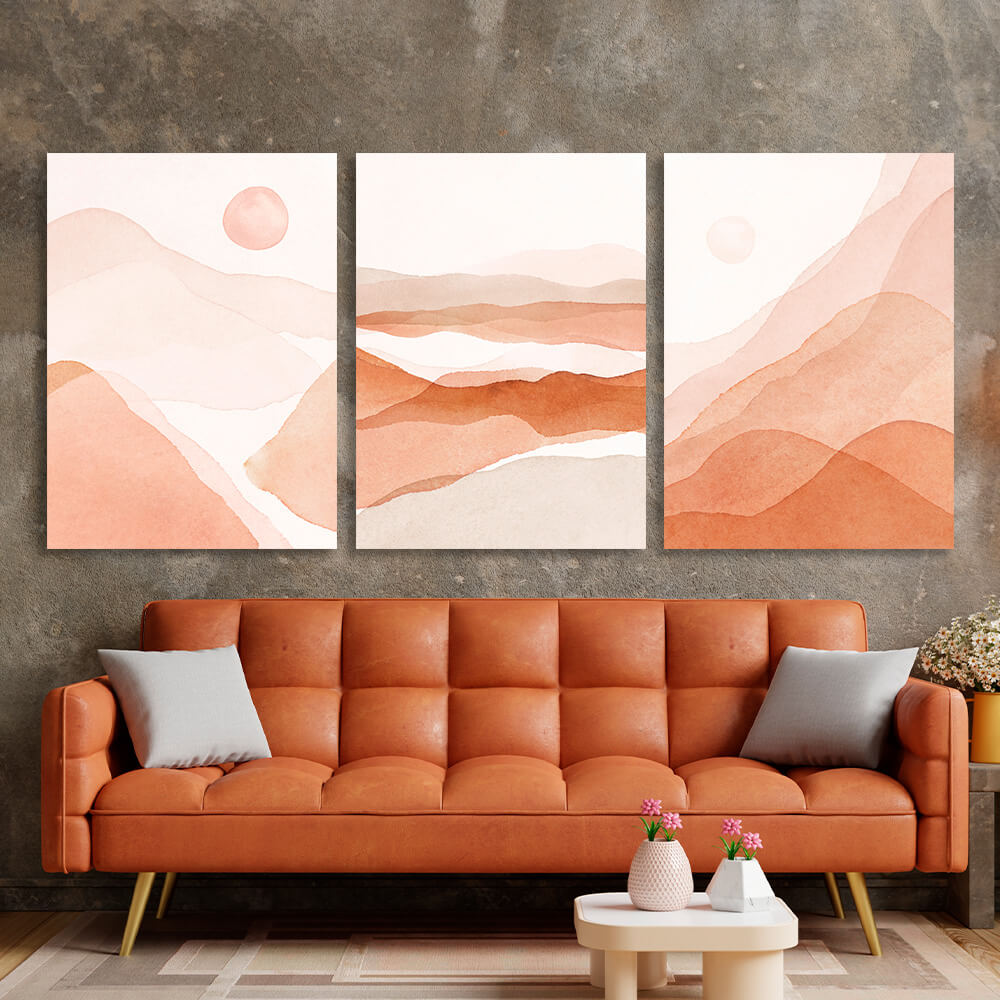 Modular beige shades Multi Panel Canvas Wall Art Print