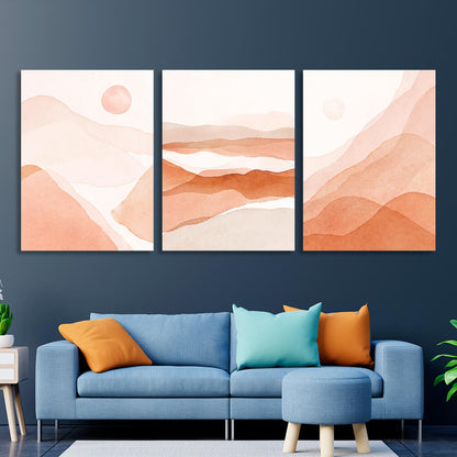 Modular beige shades Multi Panel Canvas Wall Art Print