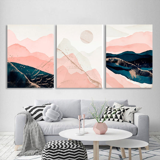 Modular powder blue Multi Panel Canvas Wall Art Print