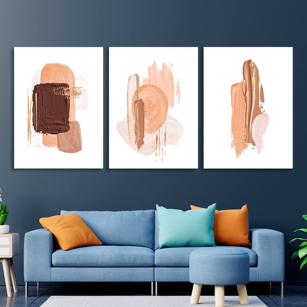 Modular foundation in beige shades Multi Panel Canvas Wall Art Print