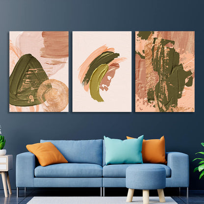 Modular powder green abstract Multi Panel Canvas Wall Art Print