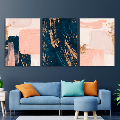 Modular powder-blue tones Multi Panel Canvas Wall Art Print