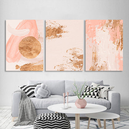 Modular beige-pink abstract Multi Panel Canvas Wall Art Print